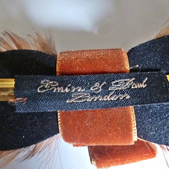 Emin + Paul Glam Feathered Velvet Hair Clip - Picture 7 of 8
